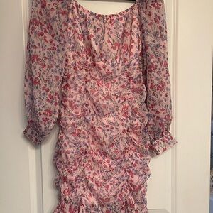 Floral Long Sleeve Dress - Pink